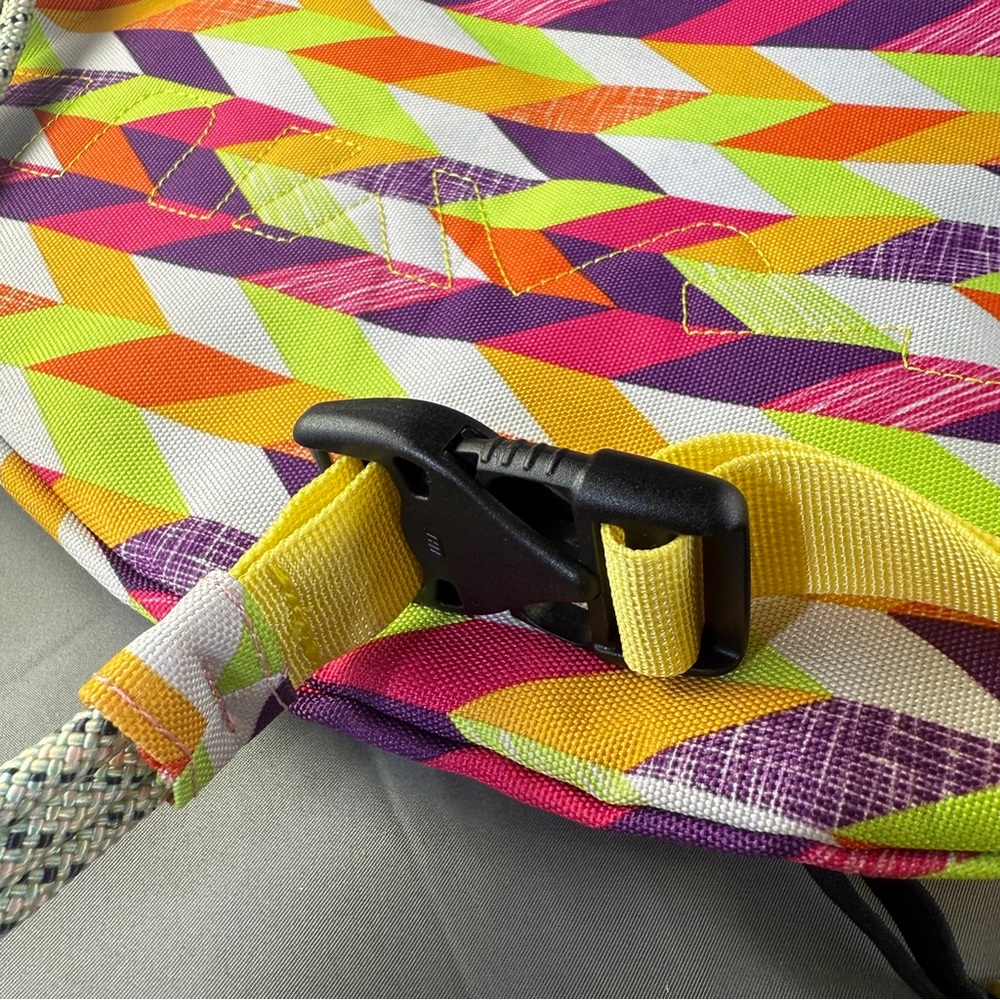 KAVU Rope Sling Bag – Multicolor Chevron Geometric Print Crossbody Backpack - Picture 7 of 8